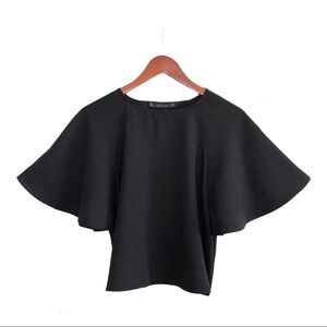 🌈 6/$60, Zara Batwing Sleeve Top, Black, Small